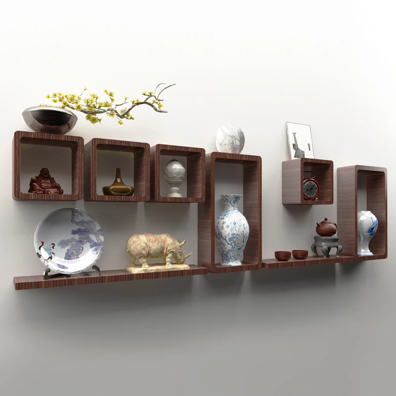 

Solid Wood Wall Shelf, Waterproof Multi-Cubby Organizer, Spacious Living Room Storage, Decorative Home Display Board