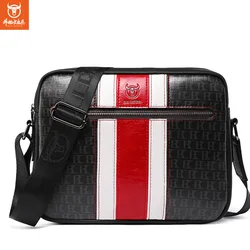 BULLCAPTAIN Luxury Designer Bag Men's Bag Fashion Shoulder Bag Quality Men's Messenger Bag 10 Inch IPad Bag Contrast Handbags