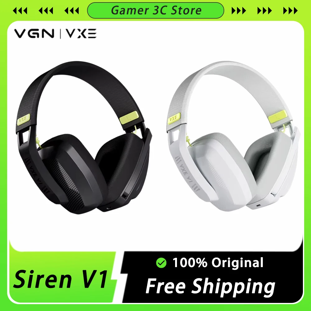 VGN VXE Siren V1 Wireless Headset Two Mode Bluetooth 5.3 FPS Low Latency Gaming Headset Light Weight Earphone Pc Gamer Gift