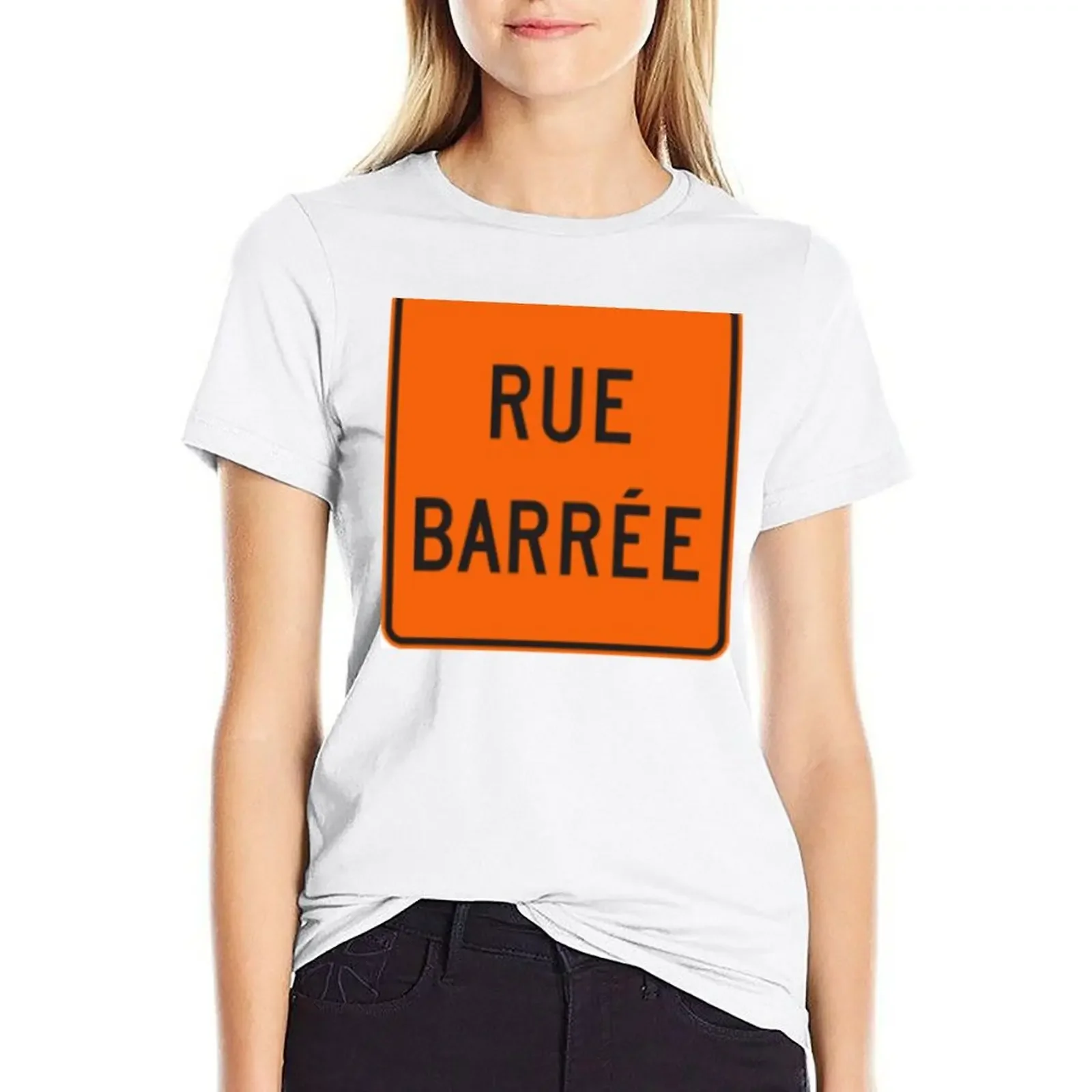 

Rue barree montreal street sign T-shirt aesthetic clothes Short sleeve tee tees Women clothes