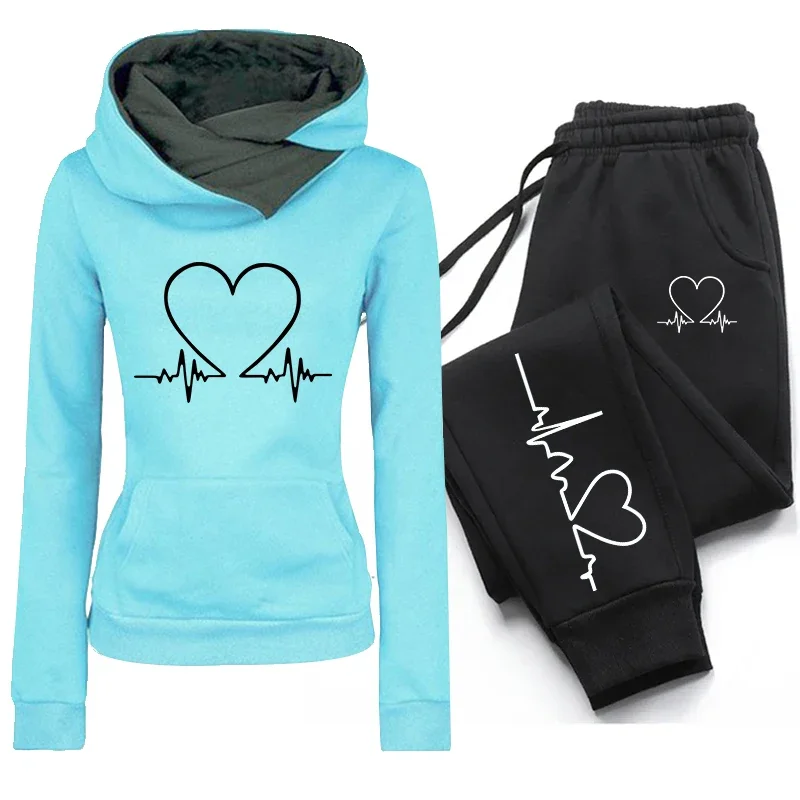 Women's Tracksuit Printing Casual Hoodie Sweatshirts Outdoors Sports Jogging Clothing Autumn Winter Quality Fashion Sportswear