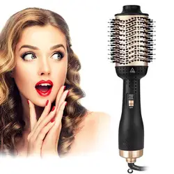 Hot Air Brush Straightener Comb Anti-frizz Negative Ion Generator Straightening And Curling Blow Dryer Multifunctional Brush