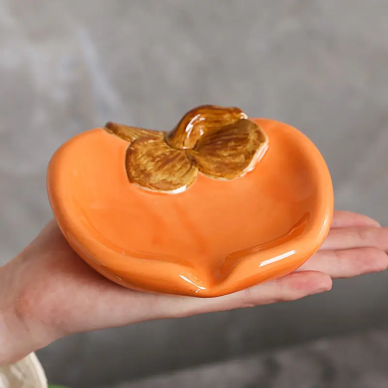 

Ceramic Persimmon Drain Soap Box, Bathroom Soap Storage Rack