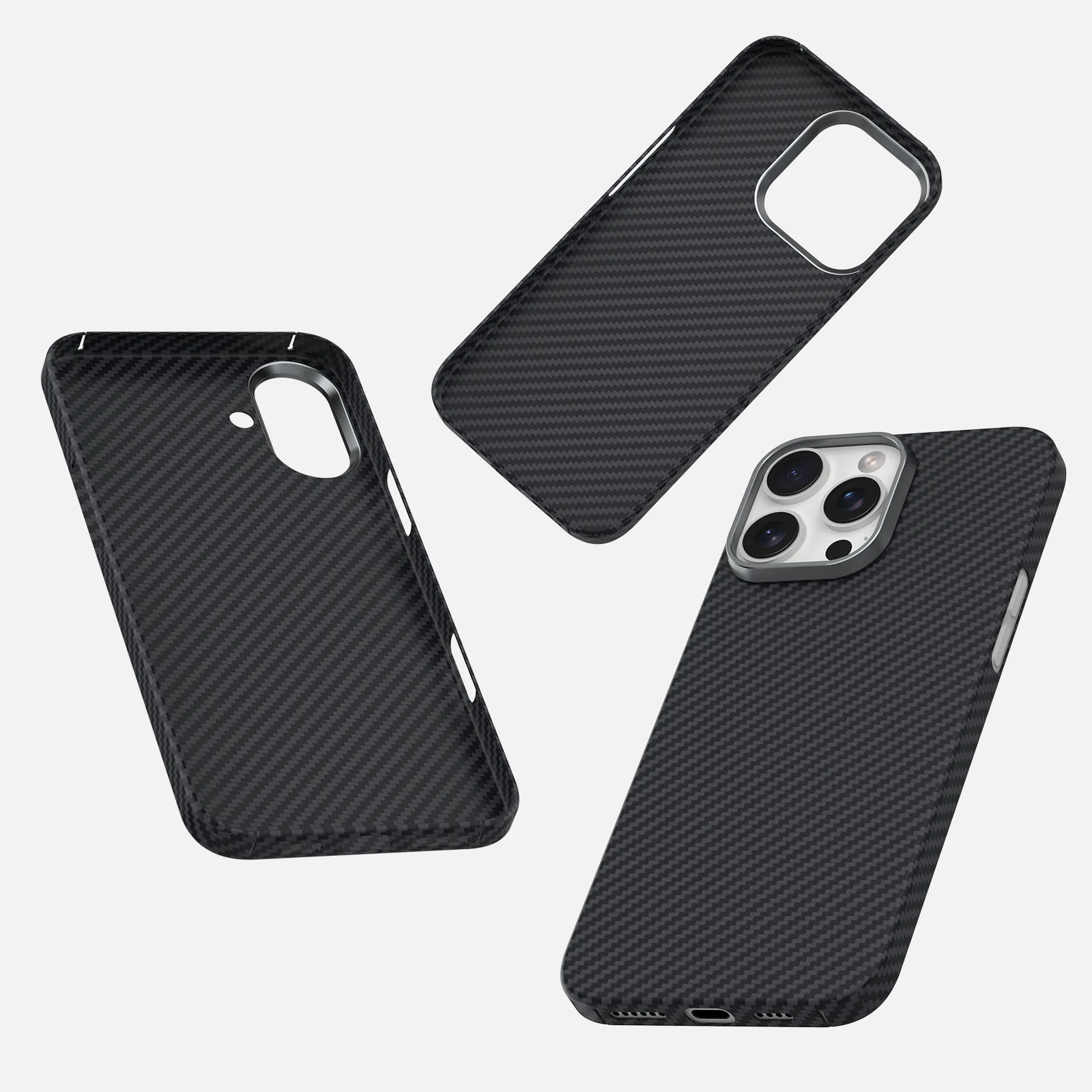 Kevlar carbon fiber case for iPhone16 Skin Feel Anti-fall Ultra Thin Spray Oil 14 13 15 Pro Max