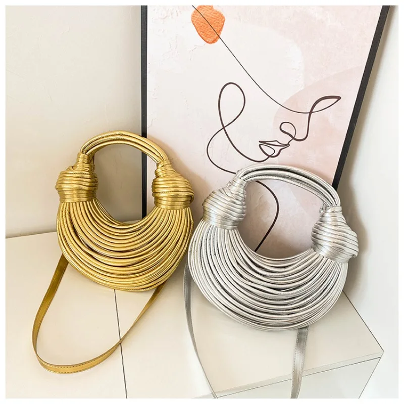 

2025 Handwoven Bag - Crossbody/Shoulder/Underarm, Trendy Noodle Bag, Spaghetti Purse Multi-Way Carry