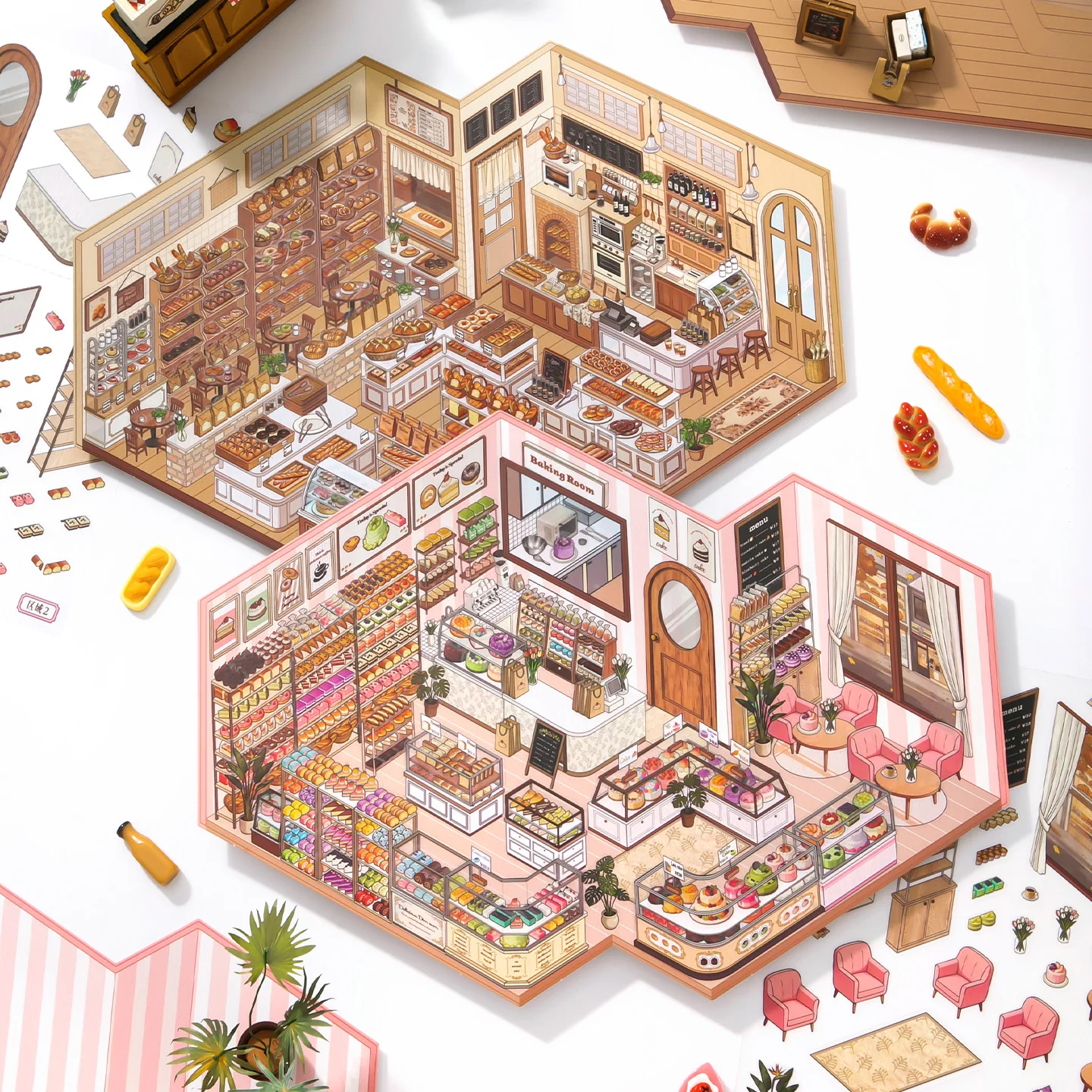 

5 листов/пакет, тематические наклейки для хранения сцены, ПЭТ + белая карта, 2,5D, игровые наклейки для снятия стресса для рукоделия