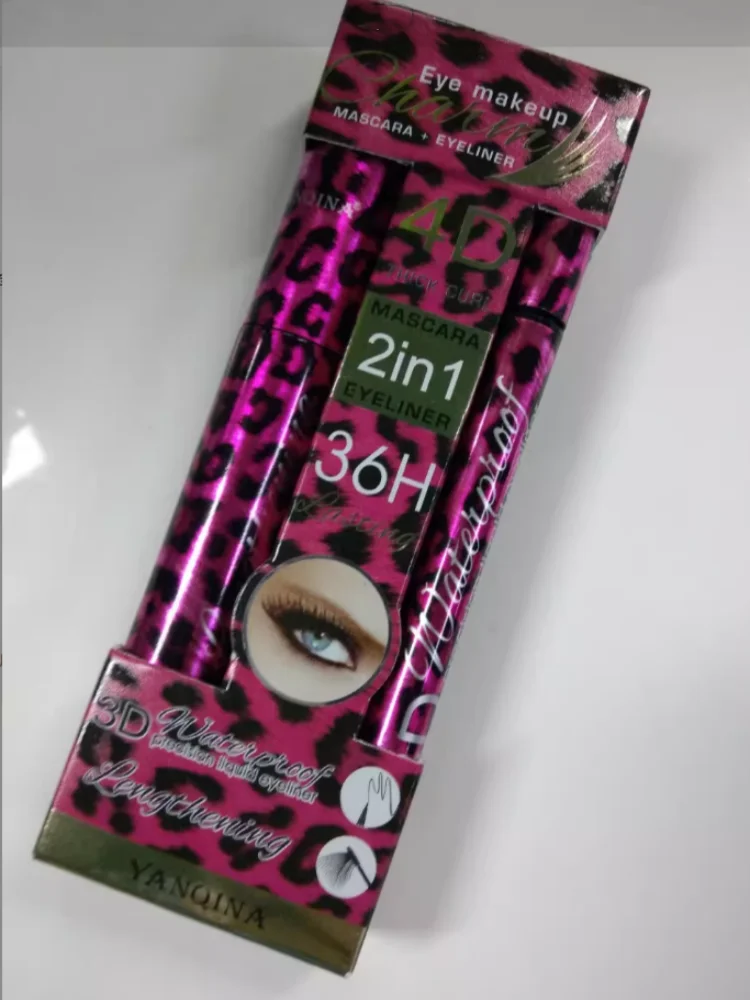 Leopard Print Liquid Eyeliner Pencils 4D Waterproof Mascara Cosmetics Eye Liner Thick Curling Mascara Eyebrow Pencil Eyes Makeup