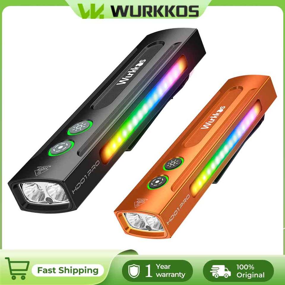  Wurkkos HD01 PRO Rechargeable Flat EDC Flashlight with Green Beam UV Light White LED and Side RGB Lights 1200 LM for Emergency 