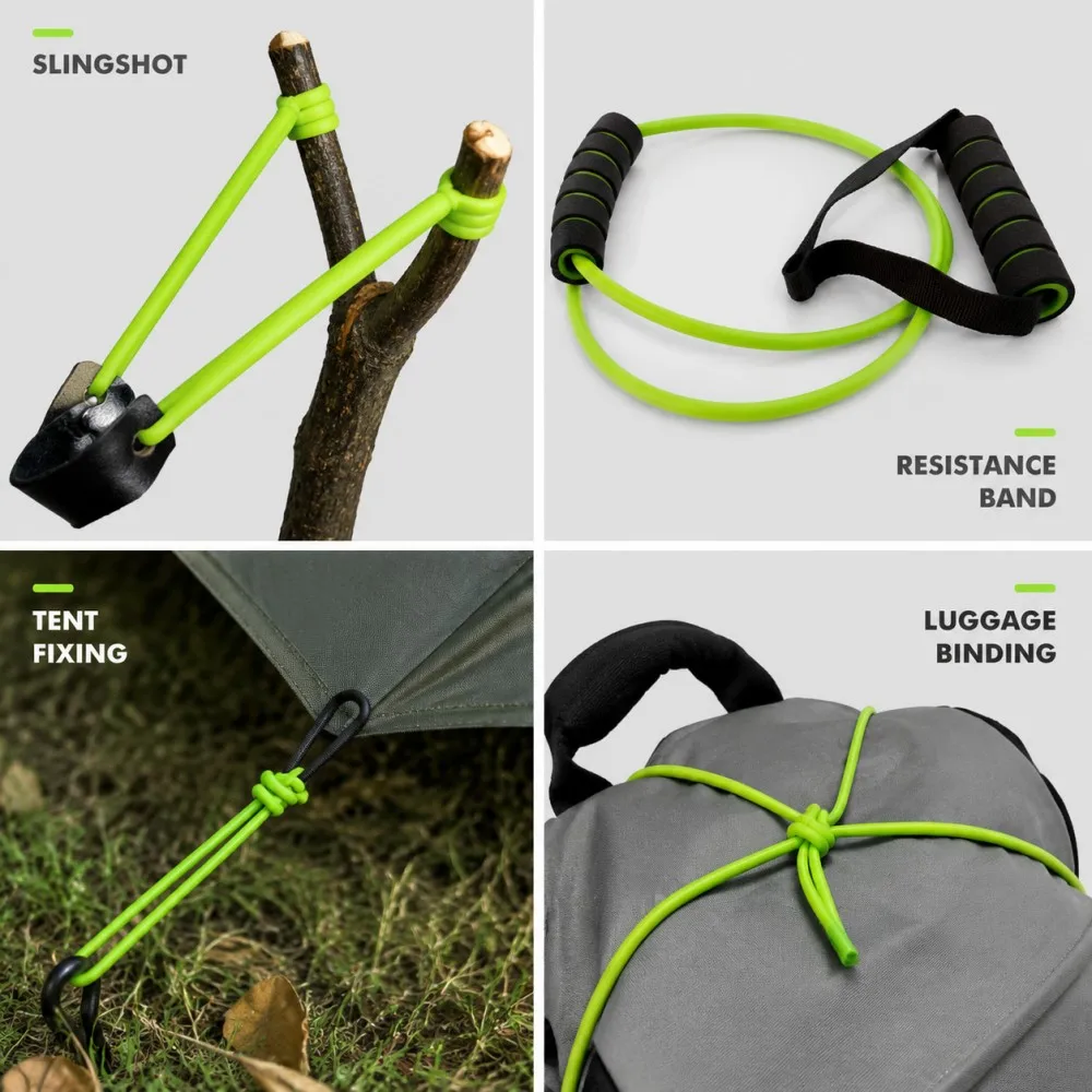 Bright Green Natural Latex Rubber Solid Strip Dia 6mm 1/2/3M  High Elasticity Rubber Cord Industrial & Binding Elastic Strip