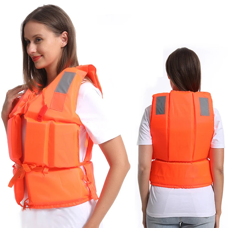 Orange Adult Childen Foam Flotation Swimming Life Jacket Vest With Whistle Boats Fishing Vest Swimming Drifting Vest