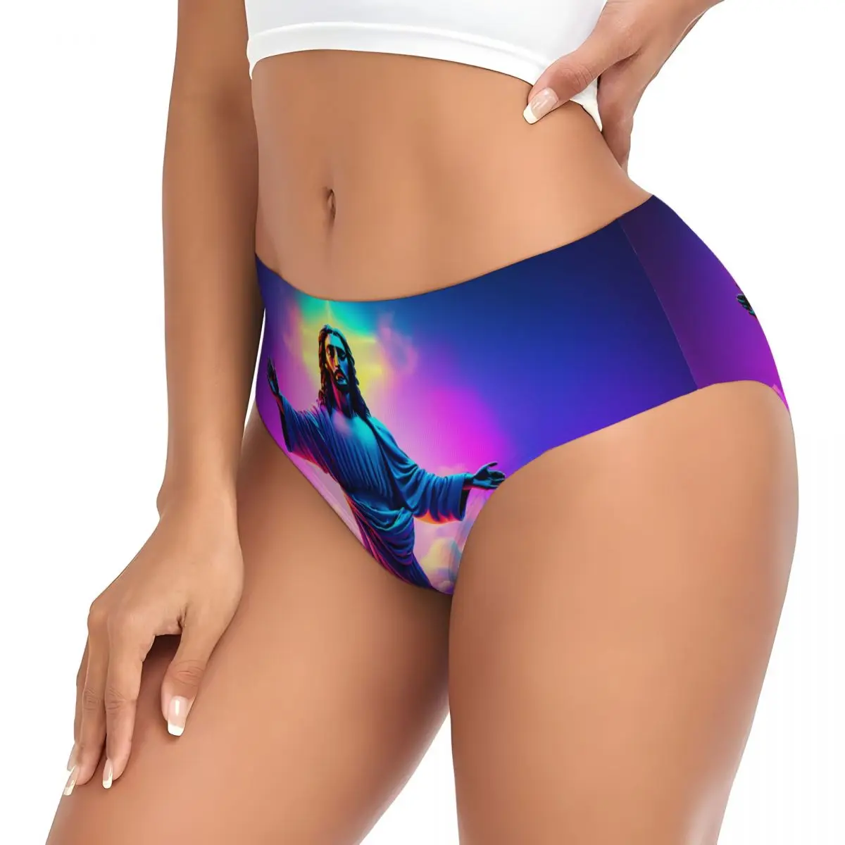 Custom Jesus Chromebook Wallpaper Brief Panties Women\'s Breathable Underwear