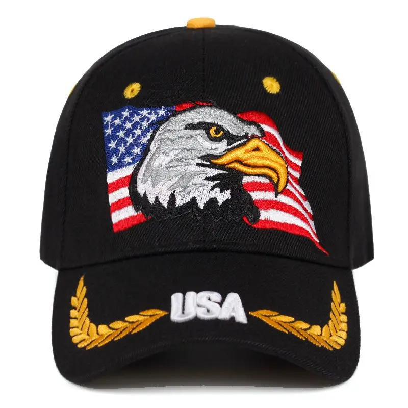 Baseball Cap Male American Flag Eagle Embroidered Baseball Cap Fashion Korean Duck Hat Female Outdoor Sun Protection Hat