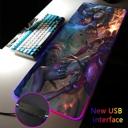RGB Mouse Pad Arcane JINX XXL Multi-interface Four USB Docking Dock USB Hub MousePad Typec Interface League of Legends Desk Mat