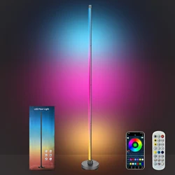 Corner Floor Lamp 18W Smart 120LED RGBIC LED Corner Lamp with App 2.4G Remote Control 16 Million Colors & 68+ Scene Music Sync
