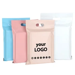 50 pieces custom logo portable express storage bag polyethylene product packaging bag mailing envelope postal bag printing logo