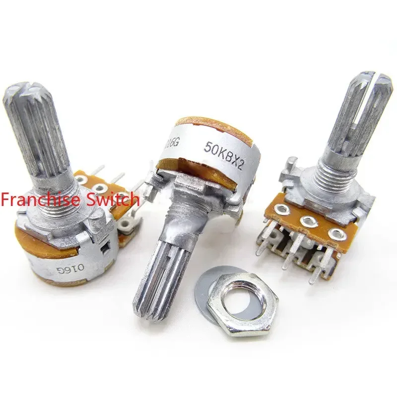 

5PCS 16 Potentiometer B50K B100K Duplex 6-pin Speaker Volume Amplifier