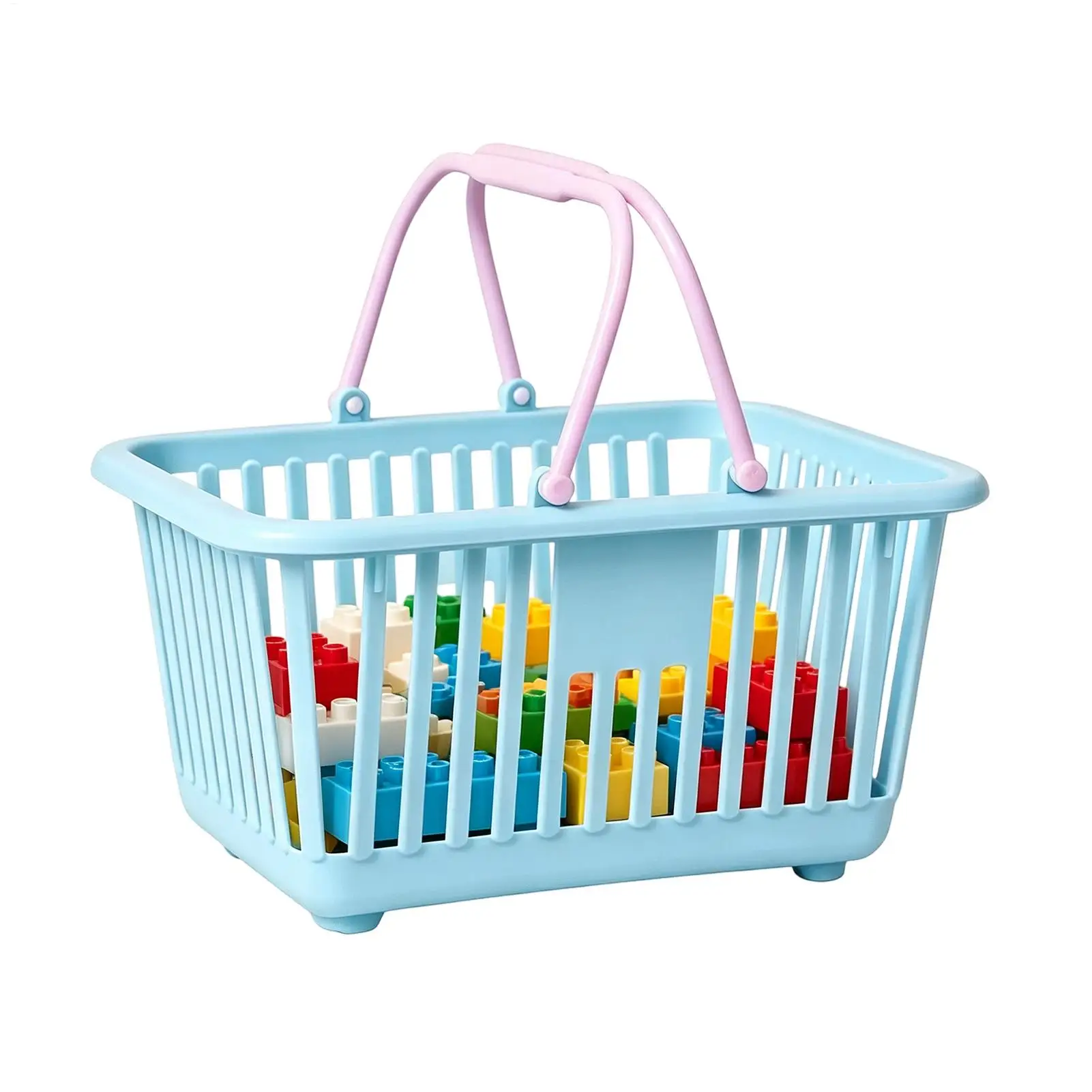 Mini Shopping Basket Storage Bin with Handles Lightweight Desk Baskets Practical Organizer for Kids Toy Snack Bathroom Home Dorm