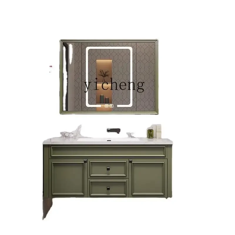 XL Bathroom Cabinet Combination Double Basin Wash Inter-Platform Basin Face Wash Wash Basin Bathroom Cabinet Solid Wood