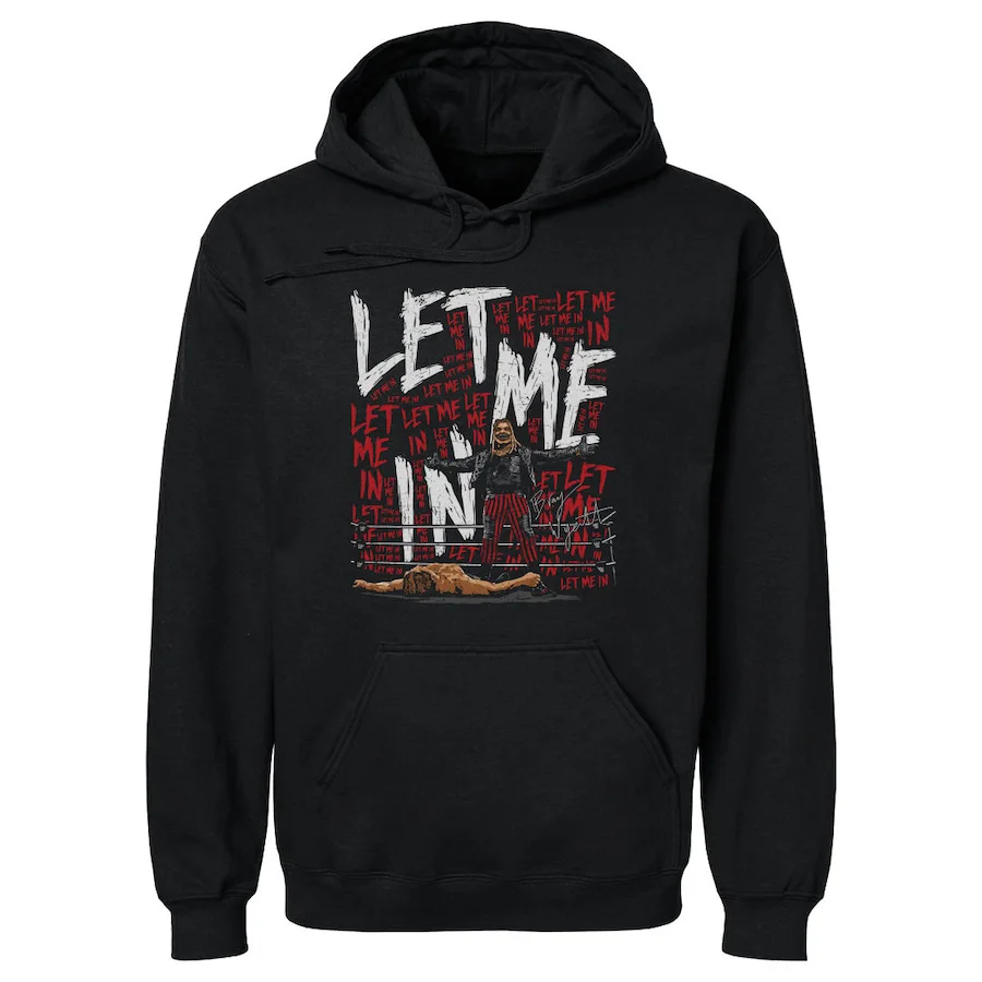 2024 New Men's 500 Level Black Bray Wyatt Let Me In Repeat Pullover Hoodie Children's Plus Size Spring and Autumn Sweatshirt