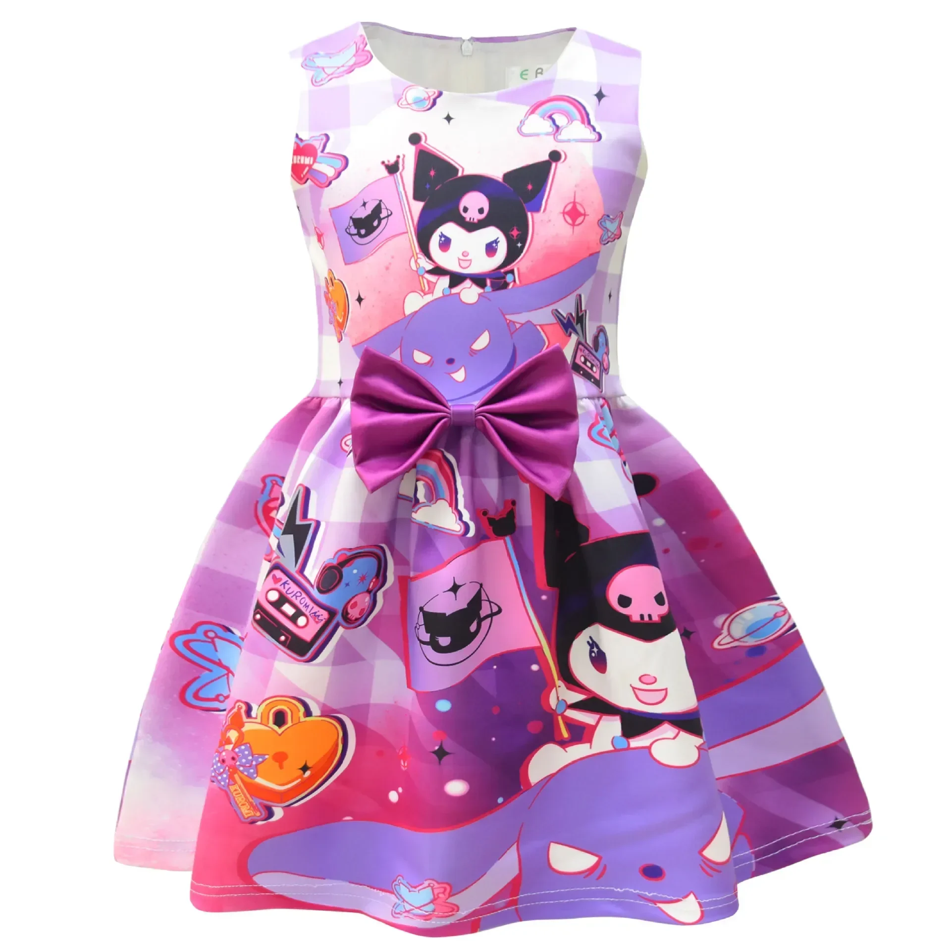 Sanrio hello kitty Girls Sleeveless kuromi Princess Dress children Holiday Party Vest Dress Skirt