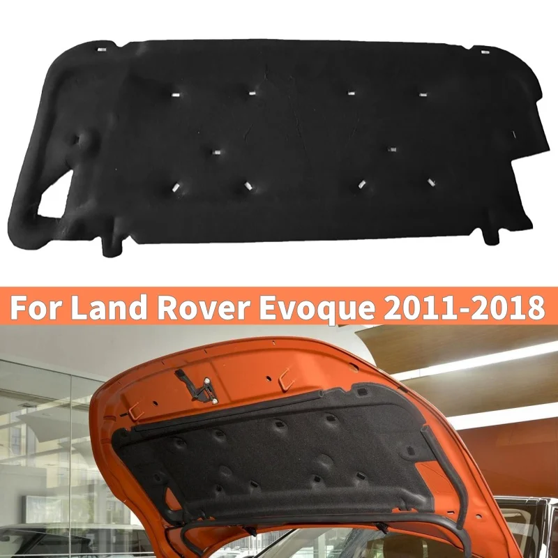 

1pc Car Front Engine Hood Soundproof Cotton Foam Fireproof Insulation Heat Mat Cover with Buckle For Land Rover Evoque 2011-2018