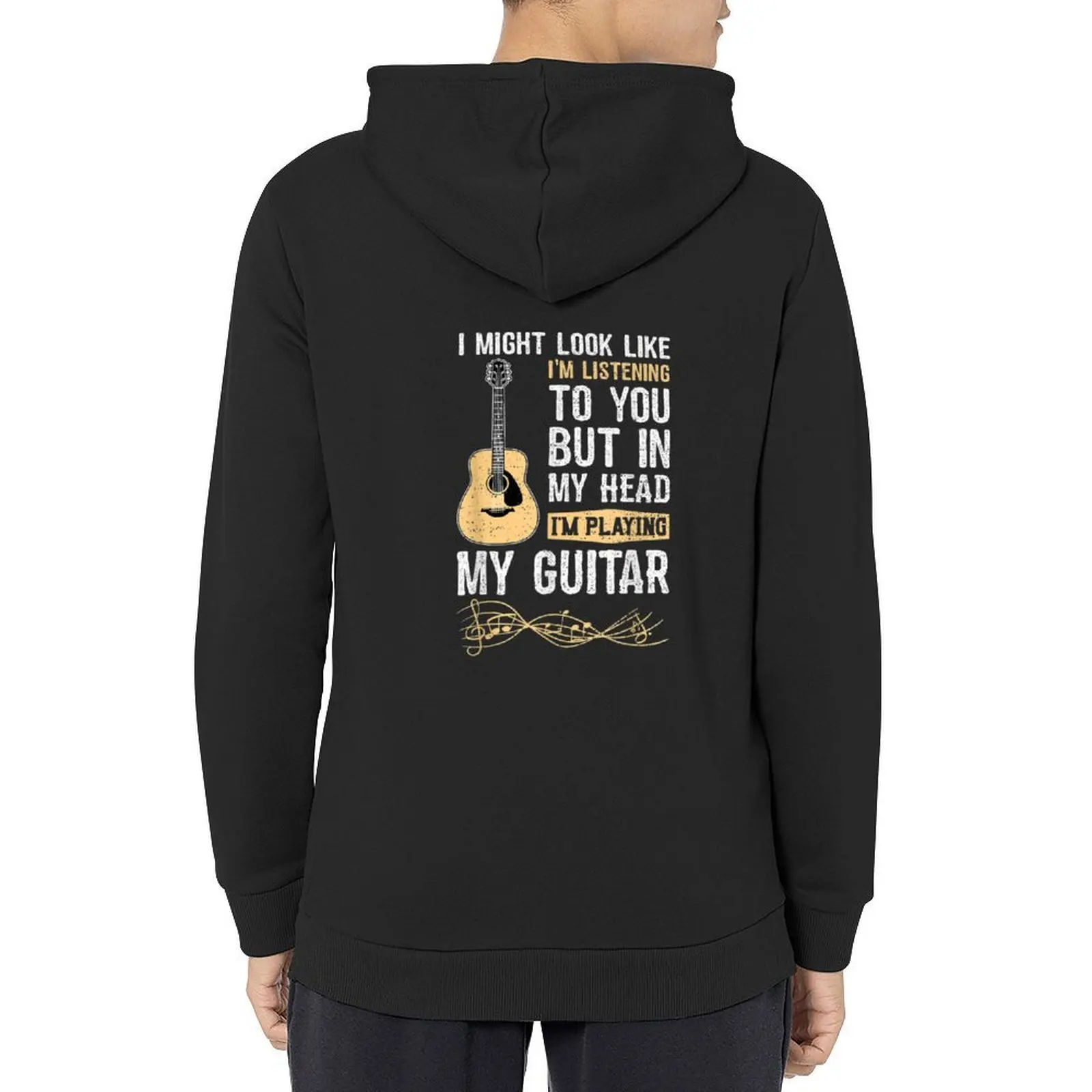 

I MIGHT LOOK LIKEI'M LISTENINGTO YOUBUT INMY HEADI'M PLAYINGMY GUITAR Hoodie men's autumn clothes mens clothes japanese hoodie