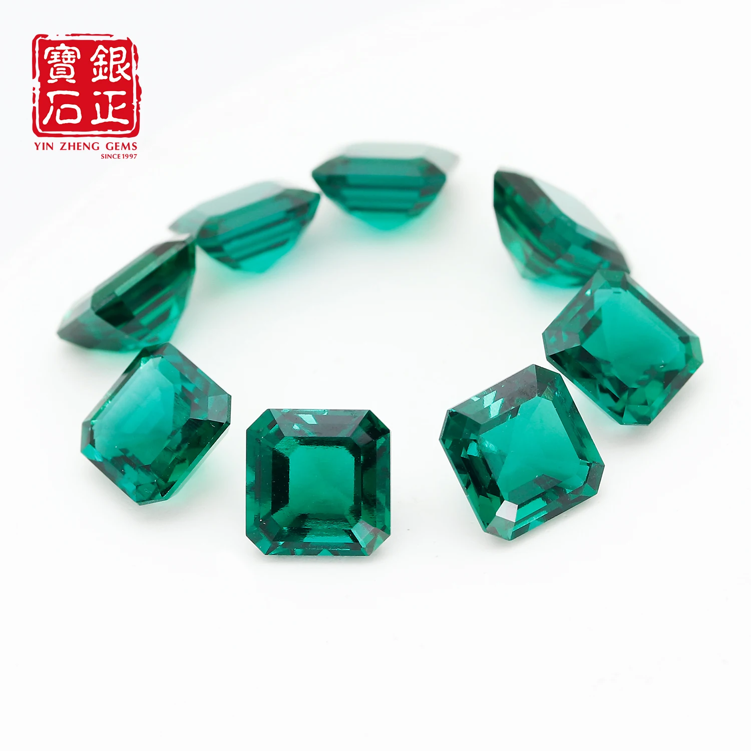 YinZheng Asscher Cut Zambian Emerald Hydrothermal Lab Emerald Loose Stone With Certificates Can Be Provided Lab Zambian Emerald - Image 2
