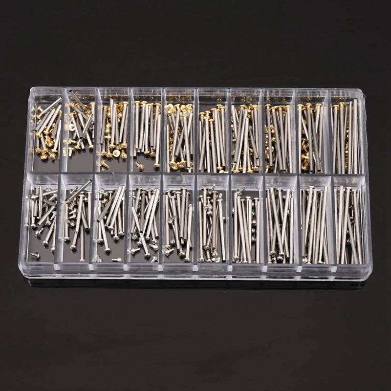 4 Box Watch Repair Tools Set Watch Strap Screws Assortment Tube Friction Pin Clasps Straps Bracelets Rivet Ends 10-28Mm