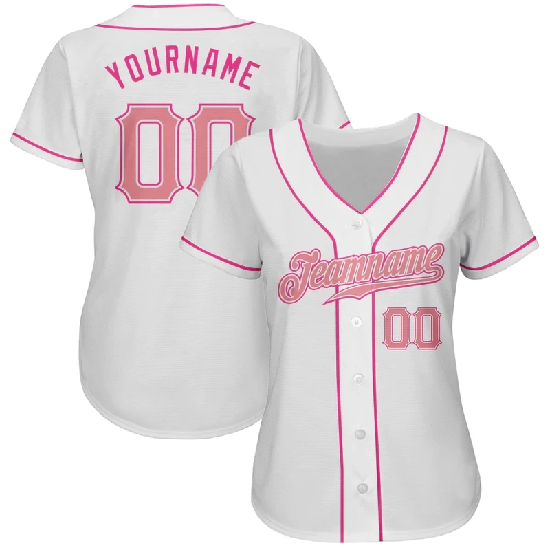 Custom Pink Baseball Jersey Men and Women Section Shirt 3D Printed Shirt Casual Team Shirts Hip Hop Unisex Tops