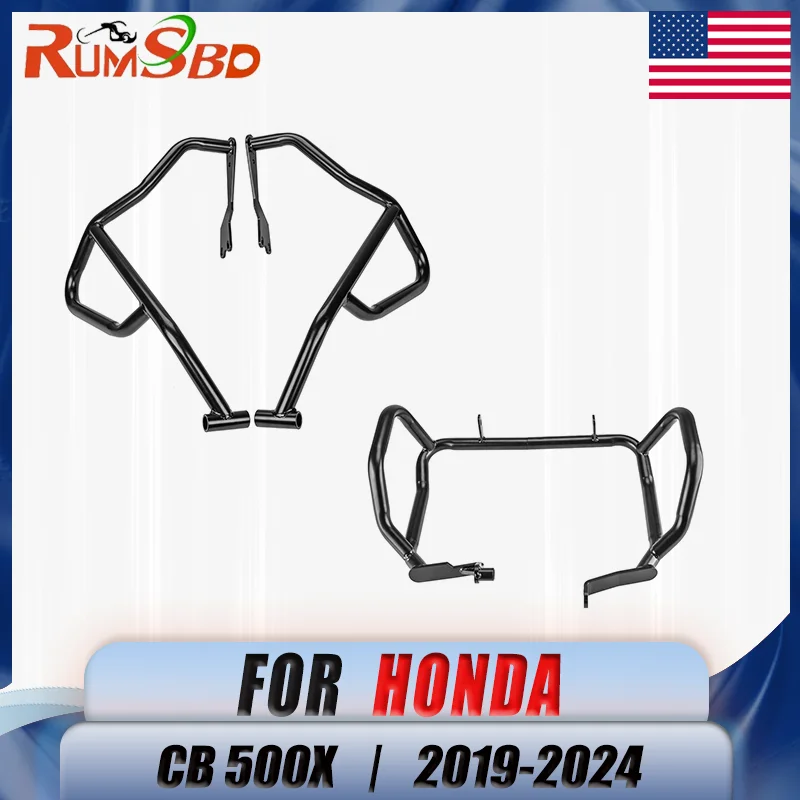 

Upper & Lower Crash Bar Engine Guard for Honda CB500X 2019-2024 Protection Bumper Frame Protector Motorcycle Accessory