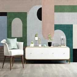 Custom Size Photo Mural 3D Abstract Geometric Grid Art Background Wallpaper For Living Room Bedroom Children Room Wall Painting
