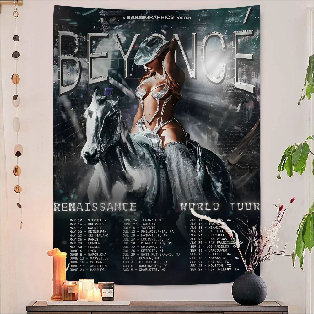 Diva Beyonce Renaissance 2023 Colorful Tapestry Wall Hanging Home Decoration Hippie Bohemian Decoration Wall Art Decor