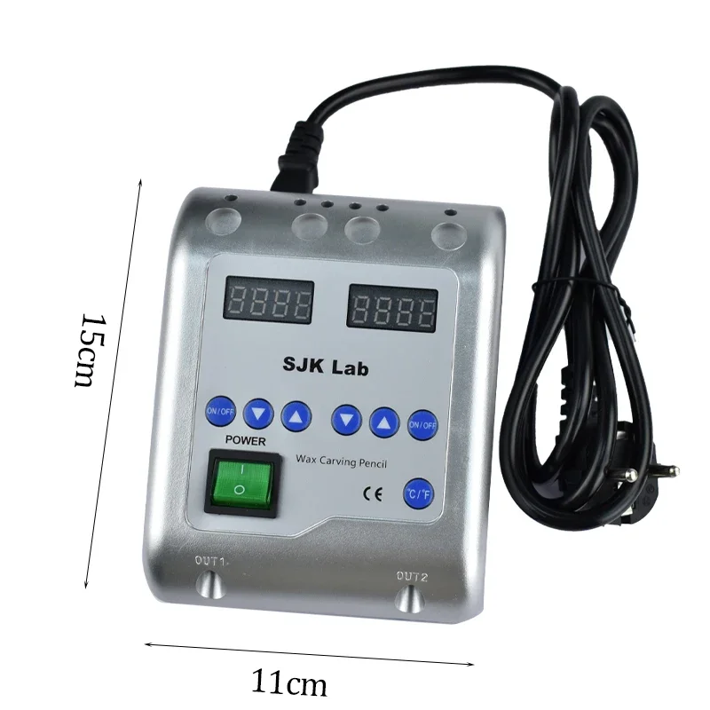 

SJK Стоматологический электрический нож для резьбы по воску с двойной ручкой и 6 восковыми наконечниками для моделирования протезирования зубов, инструмент для стоматологической лаборатории B1