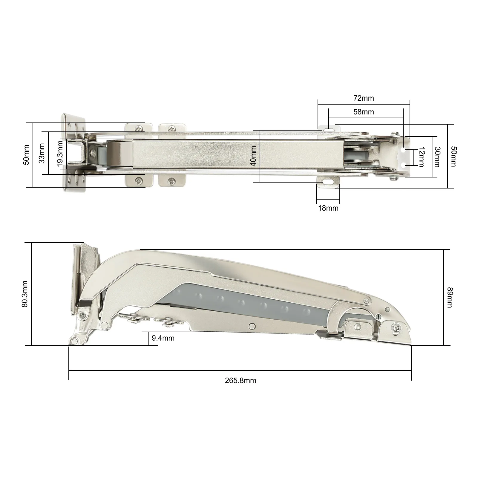 Türscharnier-Set mit seitlicher Öffnung, robuste Türscharniere, Schranktürscharnier-Set