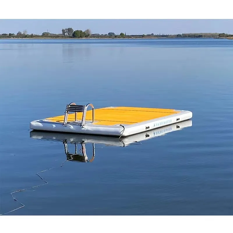 Manufacturers supply inflatable lake floating island wharf water platform fishing pontoon air pontoon