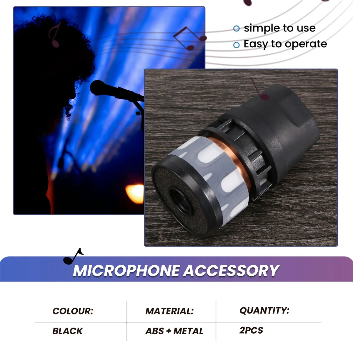 N-813 2PCS Microphone ociamique Microphones Core Capsule Universel Micro Remplacer Réparation