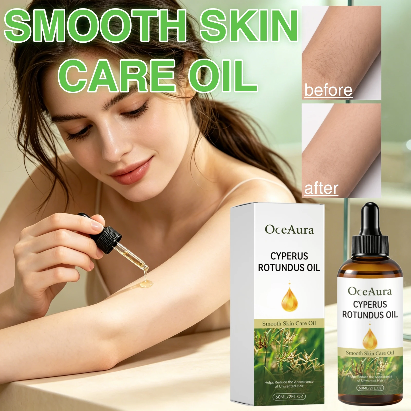 Cyperus Rotundus Oil Moisturizing Body Treatment Reducing Unwanted Growth Smooth Skin Natural Hair Inhibitor  Hair Reduction Oil