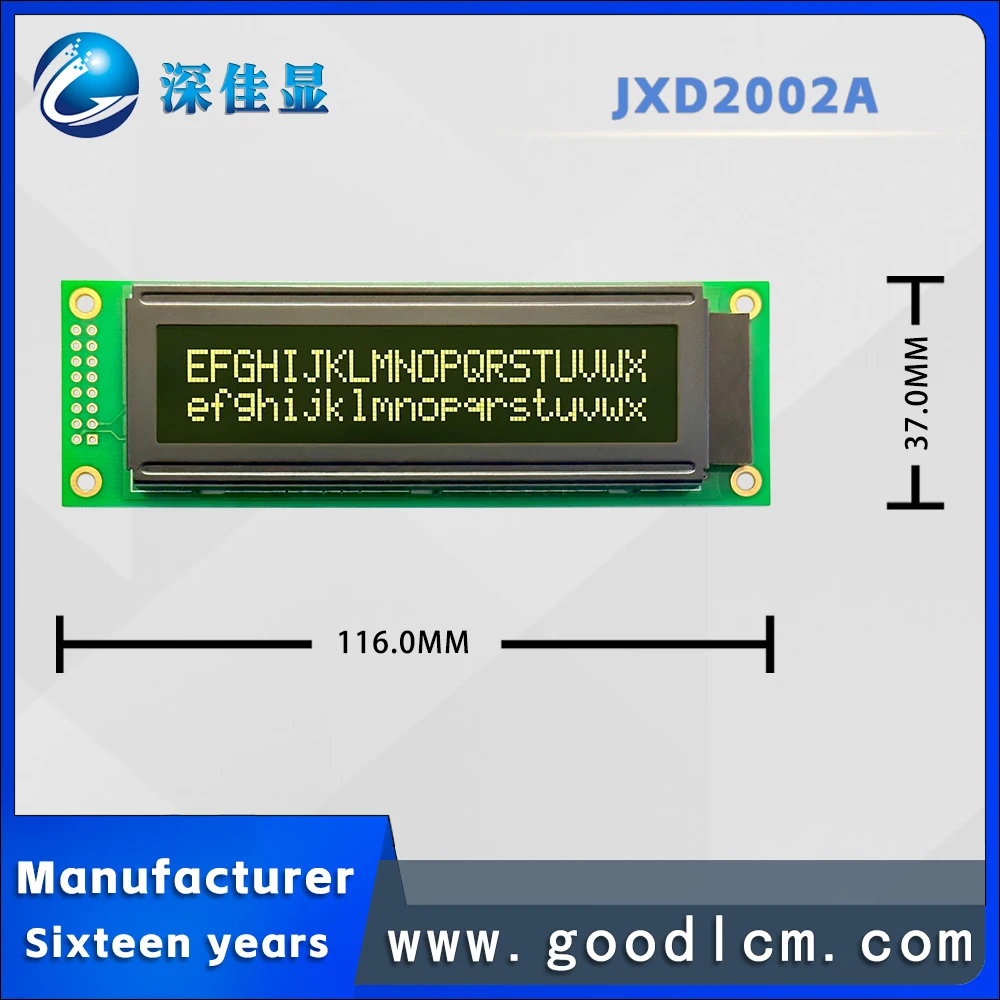 2002A Karakter Lcd Display Module 20 * 02lcm Lcd Module HD44780 Of ST7066 Drive Va Zwarte Achtergrond Groen Tekens