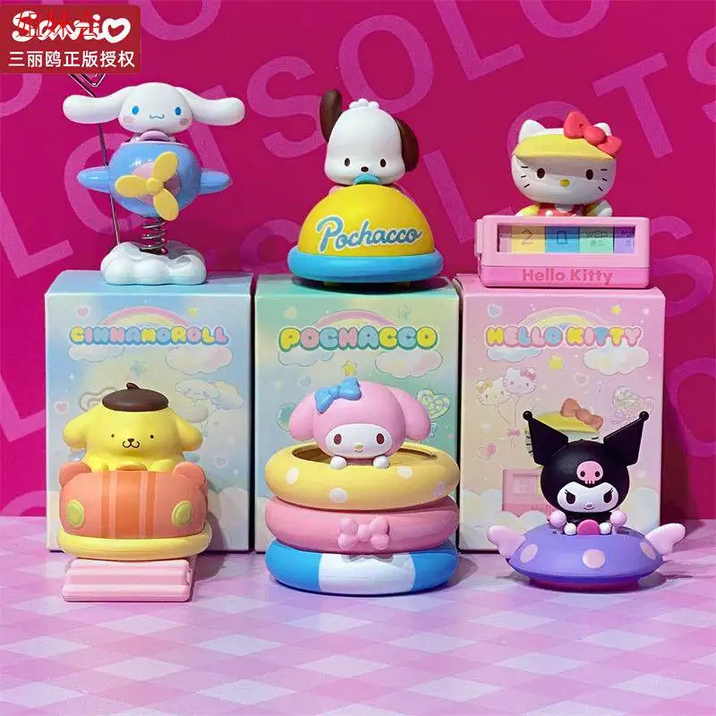 

Sanrio Hello Kitty Cinnamoroll Kuromi Pochacco Anime Figure Blind Box Toys Photo Clip Garden Party Collection Ornaments Gifts
