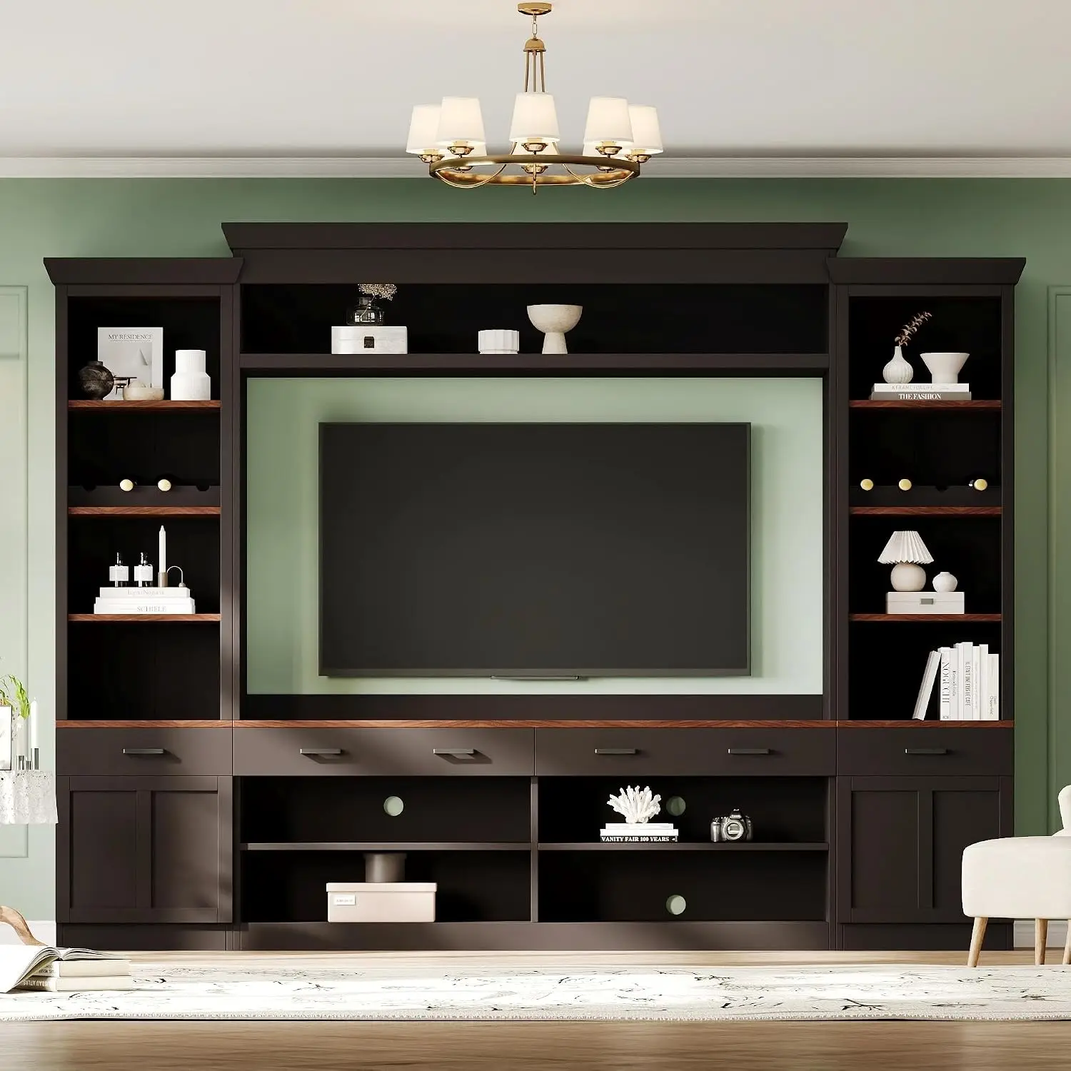 Wall Unit With Bookshelves For 70