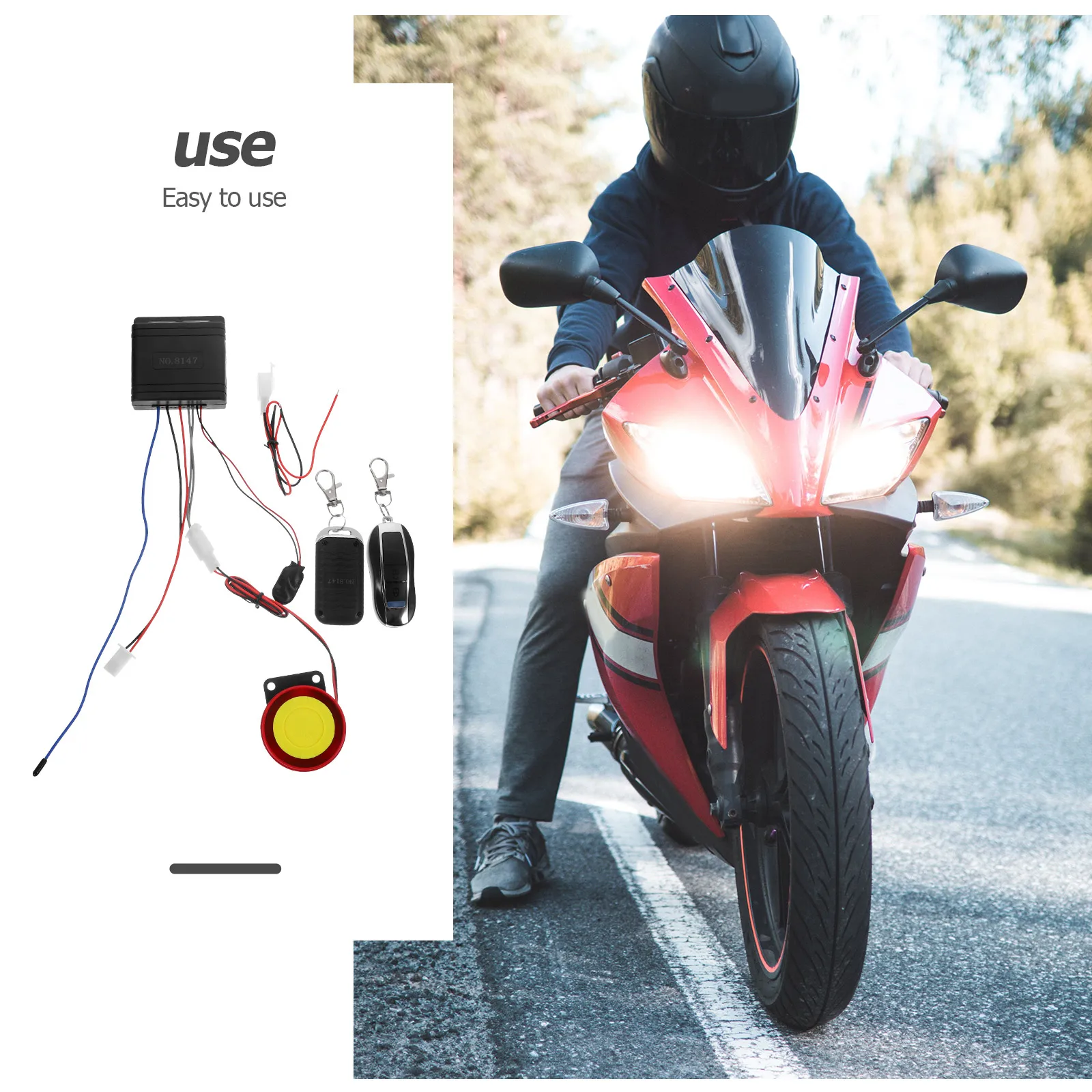 

12V Motorcycle Alarm System Anti Theft Remote Control Starter for Car Bike Scooter Vehicle Security Accessory Horn Durability