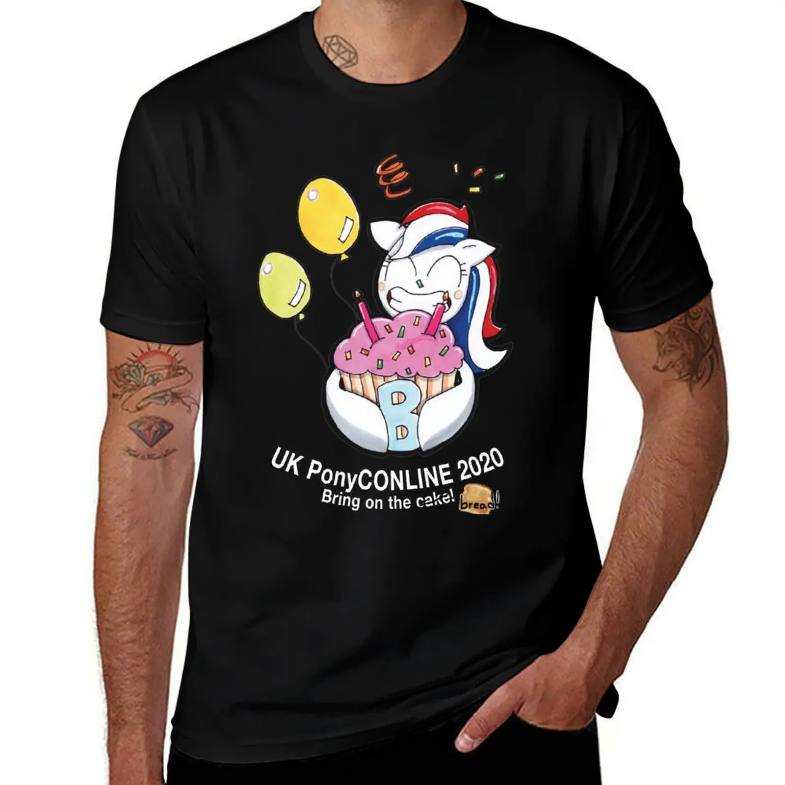 UK PonyCon UK PonyCONLINE 2020 with BREAD T-Shirt Large Size Casual Short Sleeve Top T-Shirt