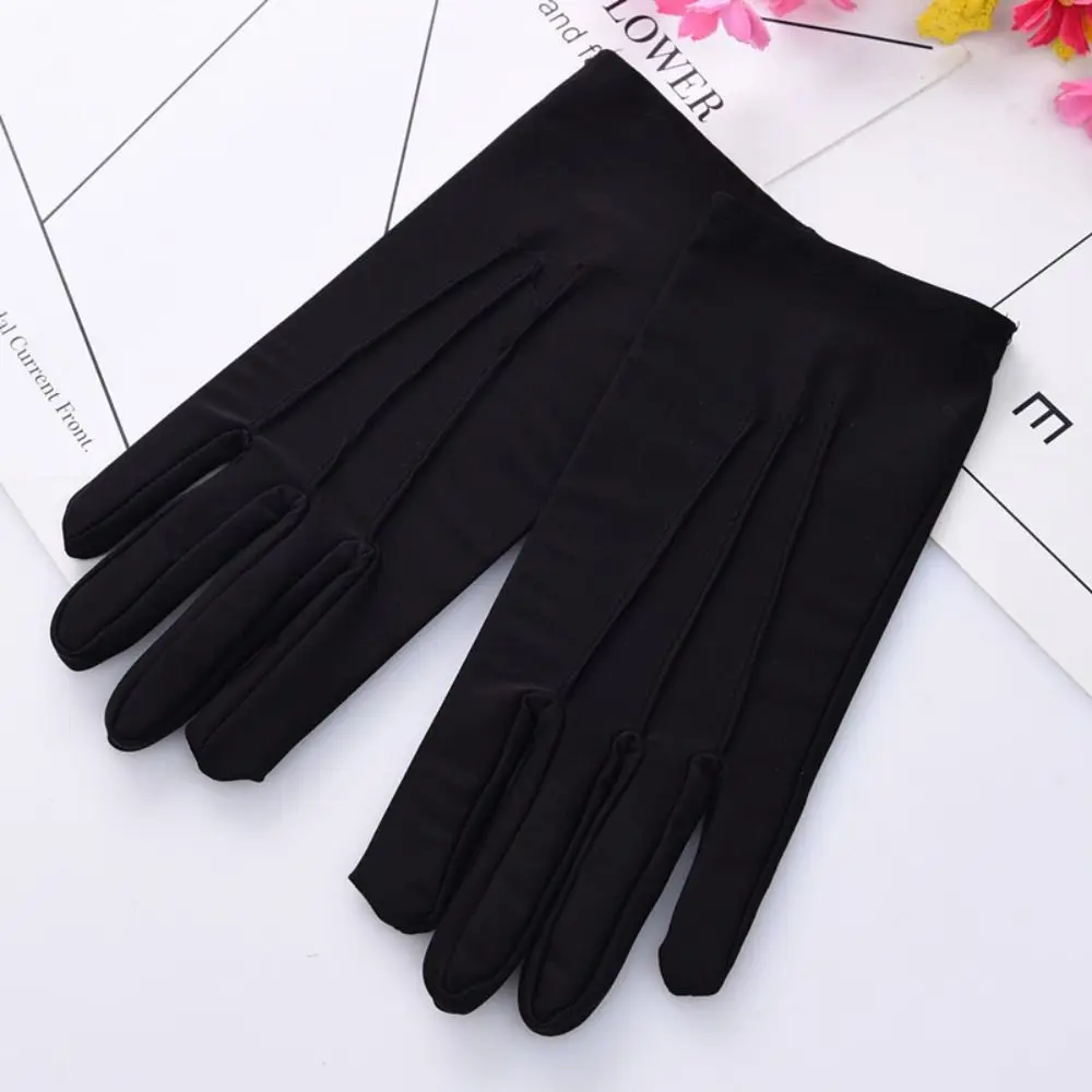 Soft White Cotton Gloves Thin Hand Moisturising Formal Cotton Gloves Black and White Gloves Jewelry Inspection Driving Gloves