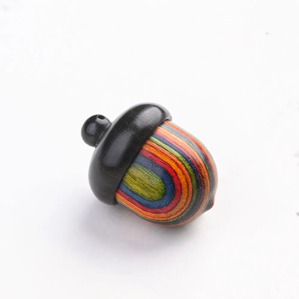 Natural Wood Acorn Pendant Detachable Decorative Crafts Necklace Keychain DIY Home Decor Mini Wooden Acorn Box