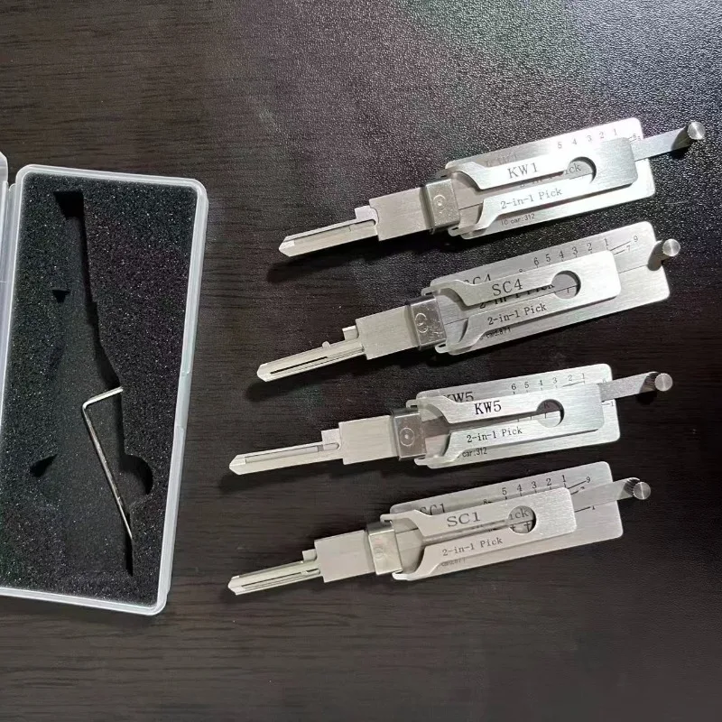 Lishi 2 in 1 KW1 KW5 SC1 SC4 SS001 Pro SS002 Pro R52/R52L M1/ MS2 AM5 SS002R Locksmith Tools for Home Door Civil Locks