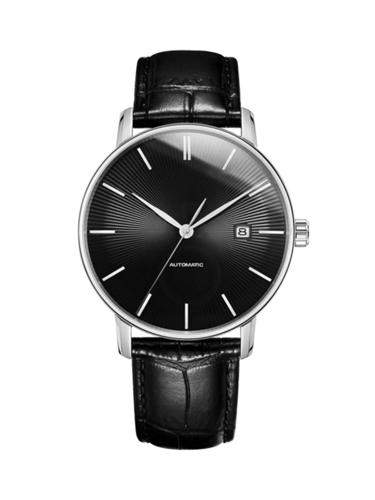 

Легкие механические часы для пары, кожаный ремень, автоматический импортный механизм, модный тренд, повседневная водонепроницаемая дата