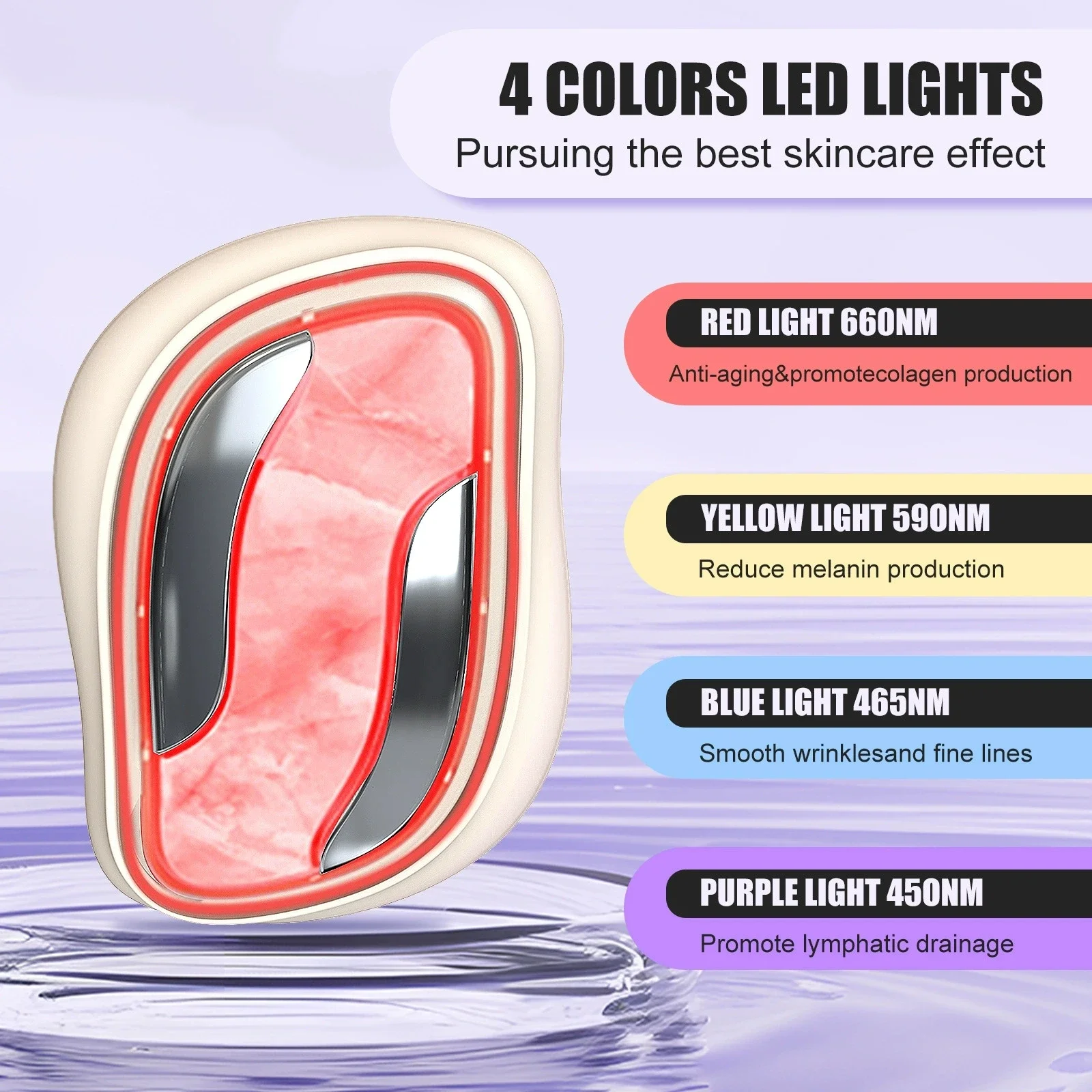 Appareil Facial à microcourant, Machine de Lifting du visage, thérapie à la lumière LED à 4 clour, rajeunissement des vibrations, outil de beauté à chauffage rapide 15s