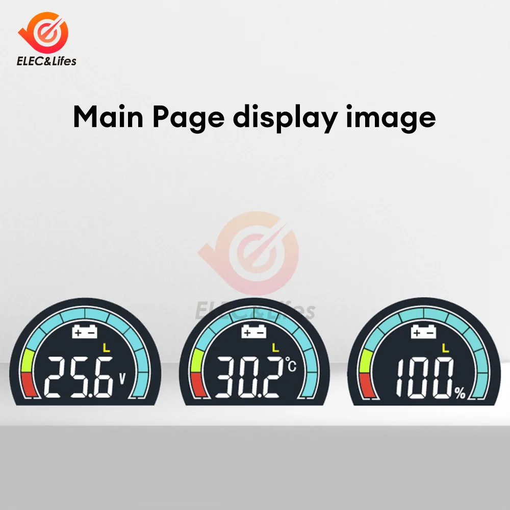 Imagem -05 - Led Digital Carro Voltímetro Chumbo Ácido Lítio Bateria Tensão Monitor Testador de Bateria Impermeável dc 8100v Painel Redondo
