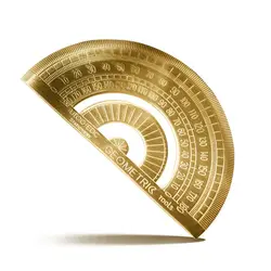 Brass Golden Retro Semicircle Protractor Math Protractors 180 Degree Angle Measurement Drawing Stationery Math Geometry Gift