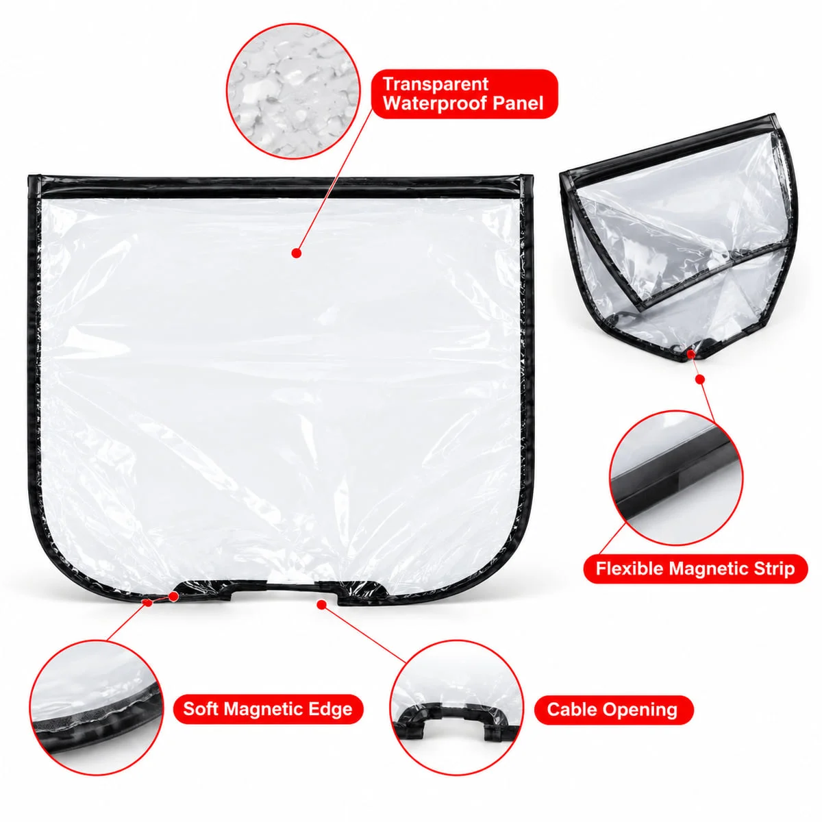 PINMOAP Transparent EV Charging Port Rain Cover With Magnetic Edge Outdoor Dust Sun Protection For Electric Vehicles